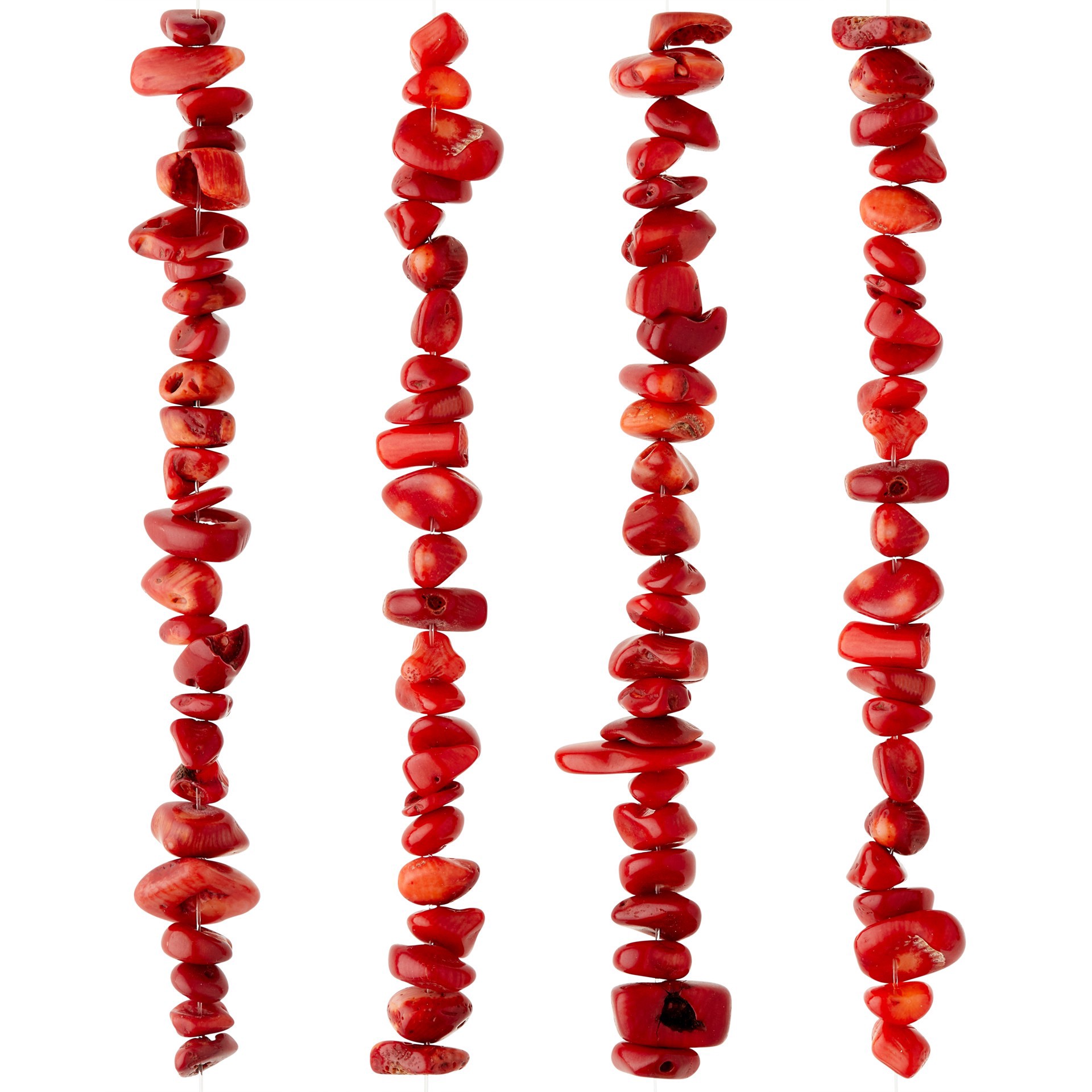 slide 2 of 3, Red Dyed Nugget Bamboo Coral Beads By Bead Landing, 8mm - 12mm