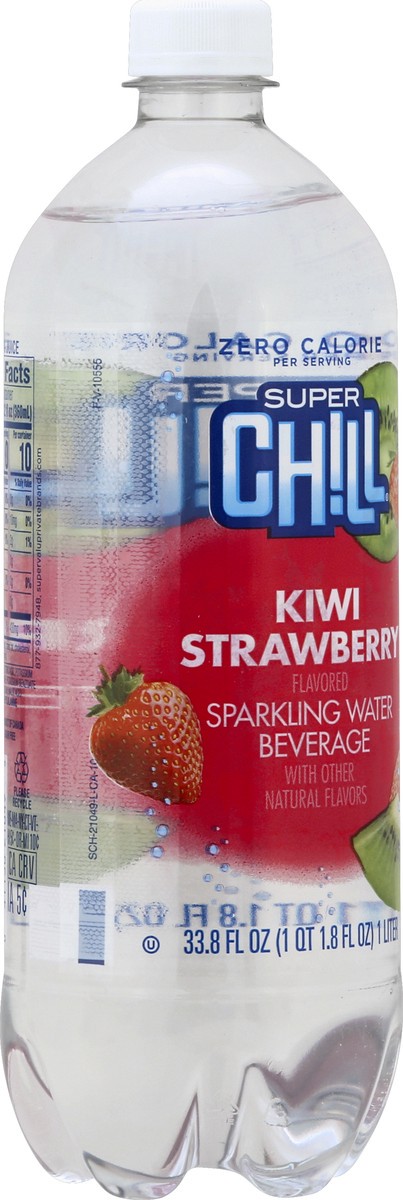 slide 8 of 8, Super Chill Sparkling Water Beverage, Kiwi Strawberry Flavored- 33.8 oz, 33.8 oz