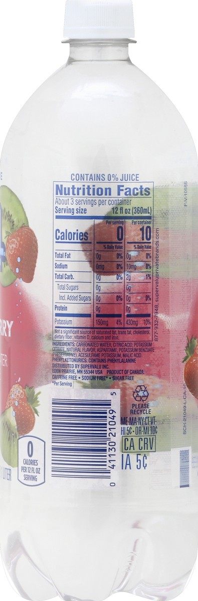 slide 2 of 8, Super Chill Sparkling Water Beverage, Kiwi Strawberry Flavored- 33.8 oz, 33.8 oz