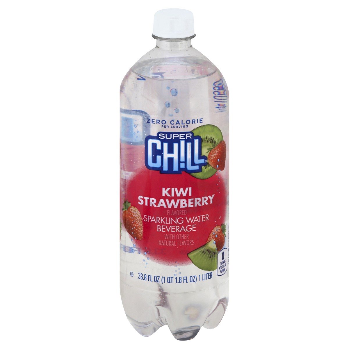 slide 4 of 8, Super Chill Sparkling Water Beverage, Kiwi Strawberry Flavored- 33.8 oz, 33.8 oz