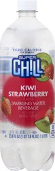 Super Chill Sparkling Water Beverage, Kiwi Strawberry Flavored- 33.8 oz