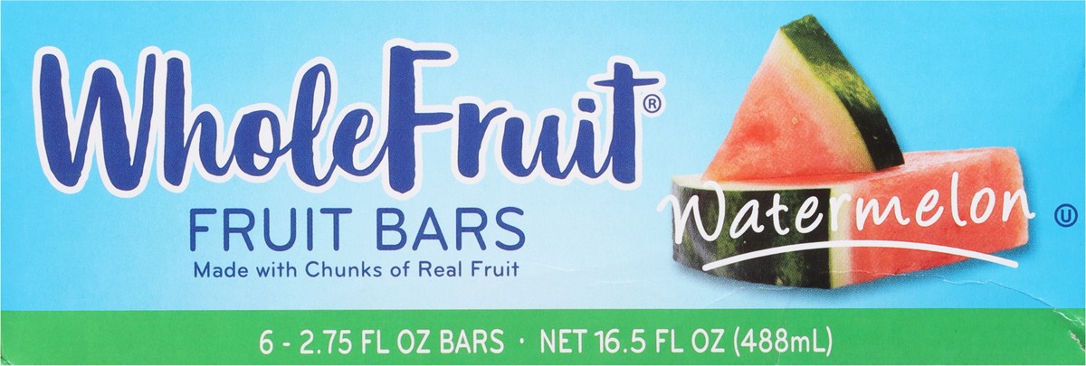 slide 6 of 11, Whole Fruit Watermelon Fruit Bars 6 - 2.75 fl oz Bars, 16.5 fl oz