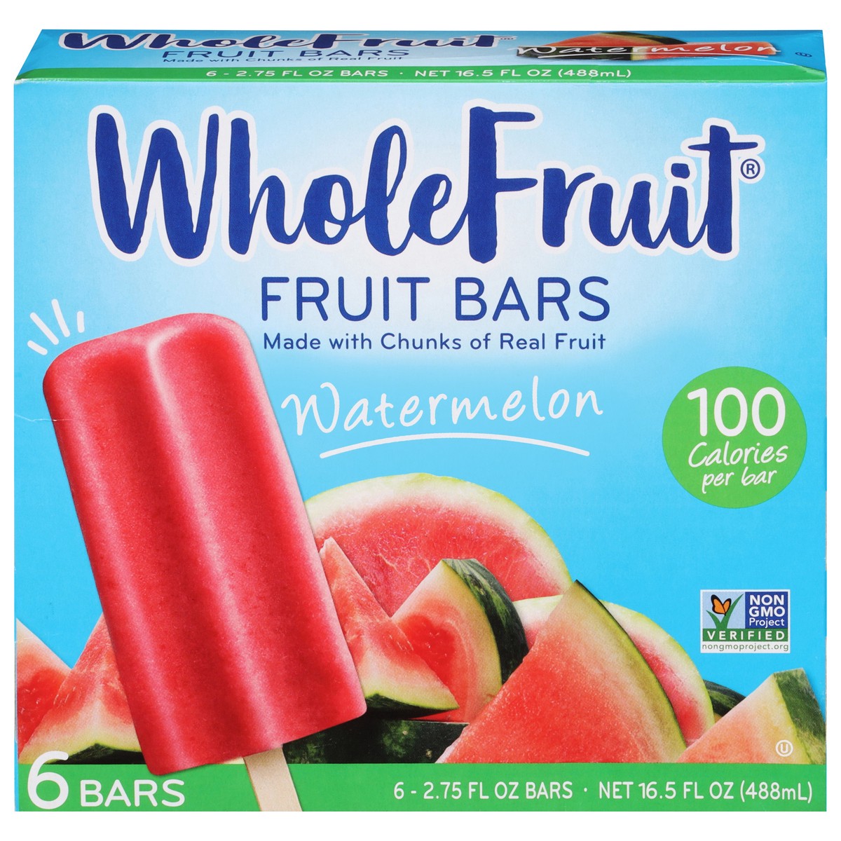slide 1 of 11, Whole Fruit Watermelon Fruit Bars 6 - 2.75 fl oz Bars, 16.5 fl oz
