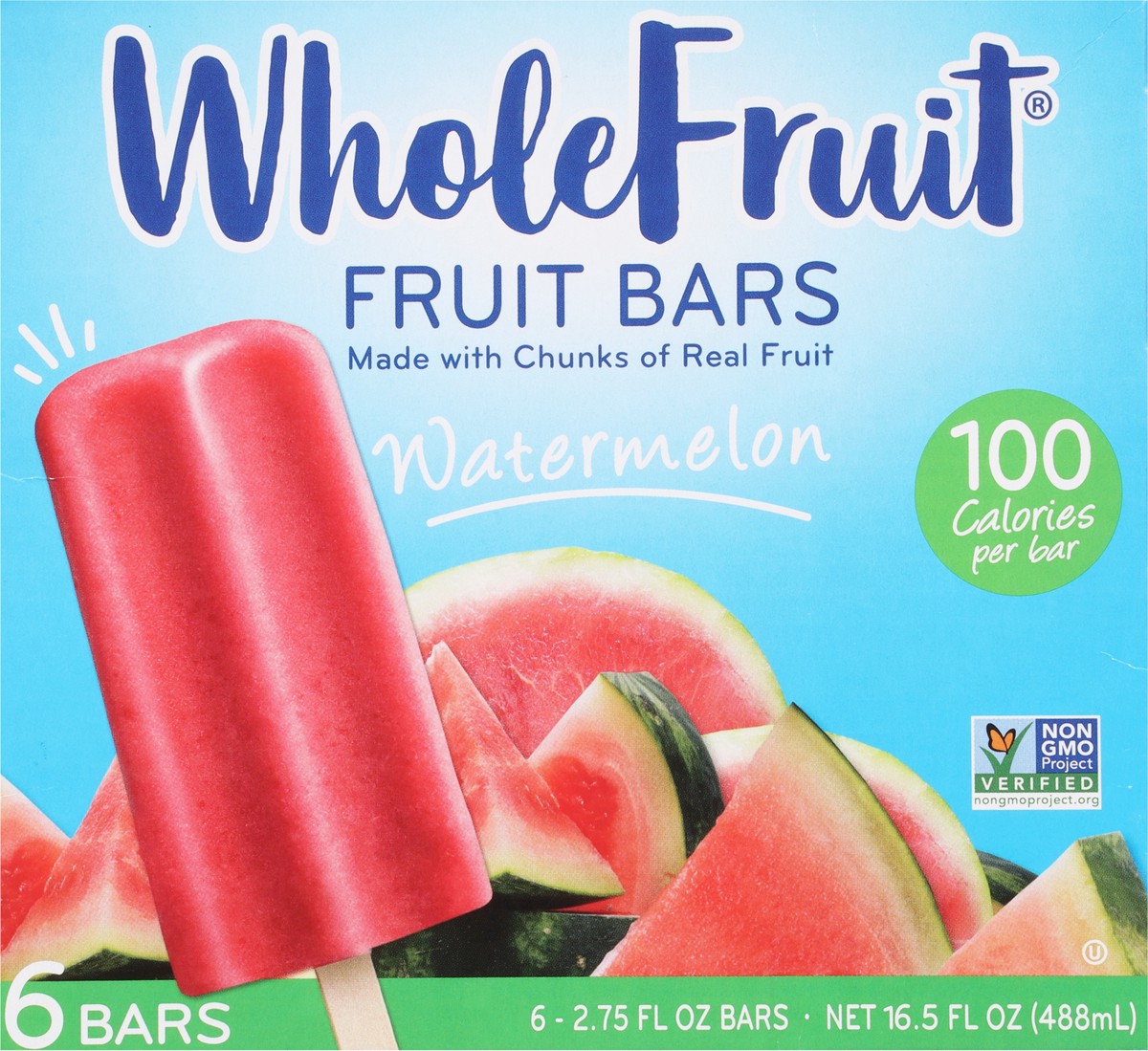 slide 9 of 11, Whole Fruit Watermelon Fruit Bars 6 - 2.75 fl oz Bars, 16.5 fl oz