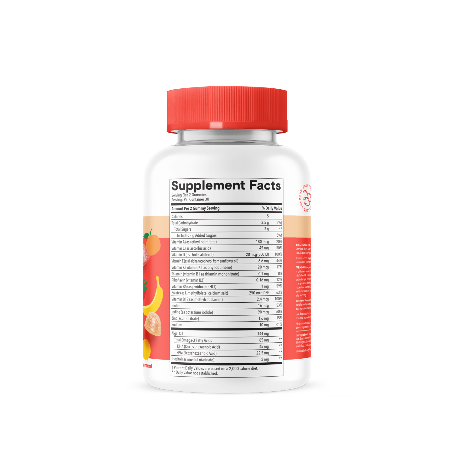 slide 2 of 4, SmartyPants Kids Plus Lemon, Orange, and Strawberry Banana Multi & Omegas 60 Gummies, 60 ct