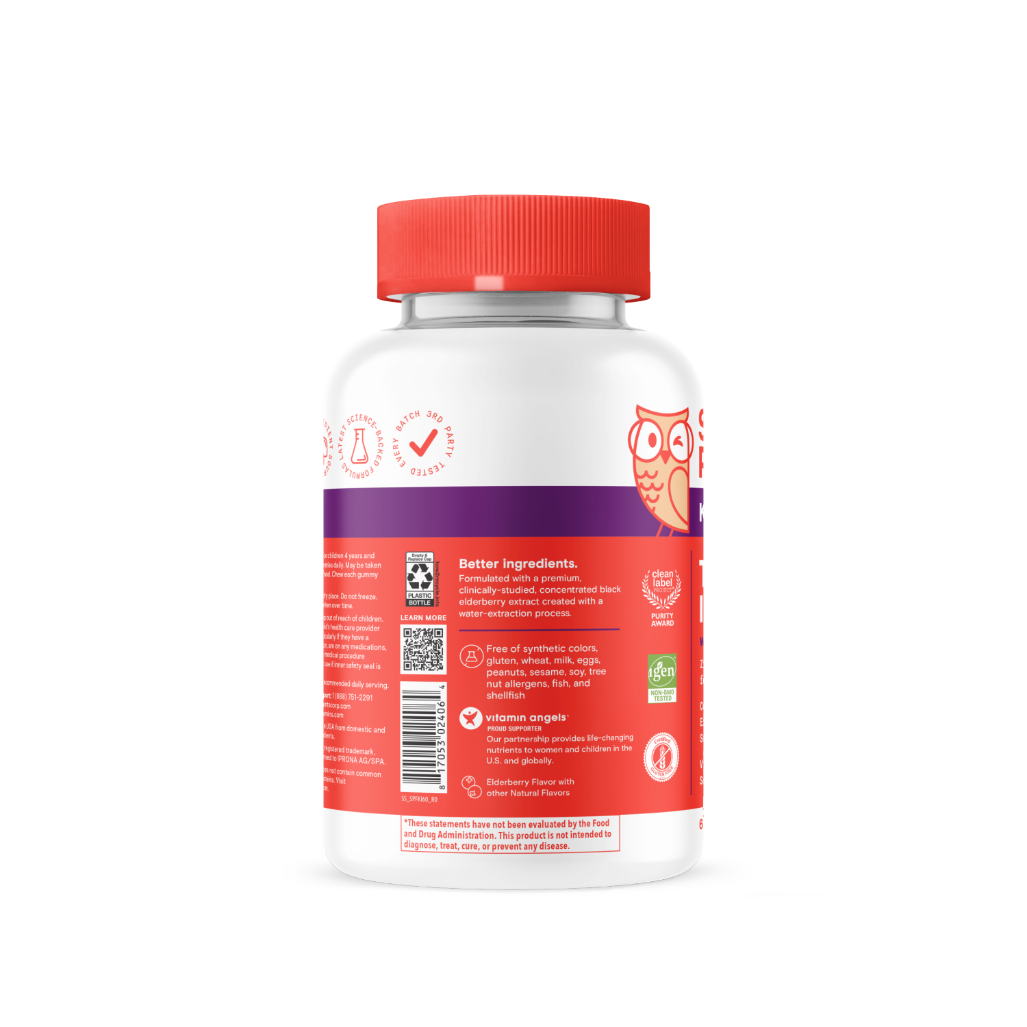 slide 4 of 4, SmartyPants Kids Triple Action Immunity with Elderberry 60 Gummies, 60 ct