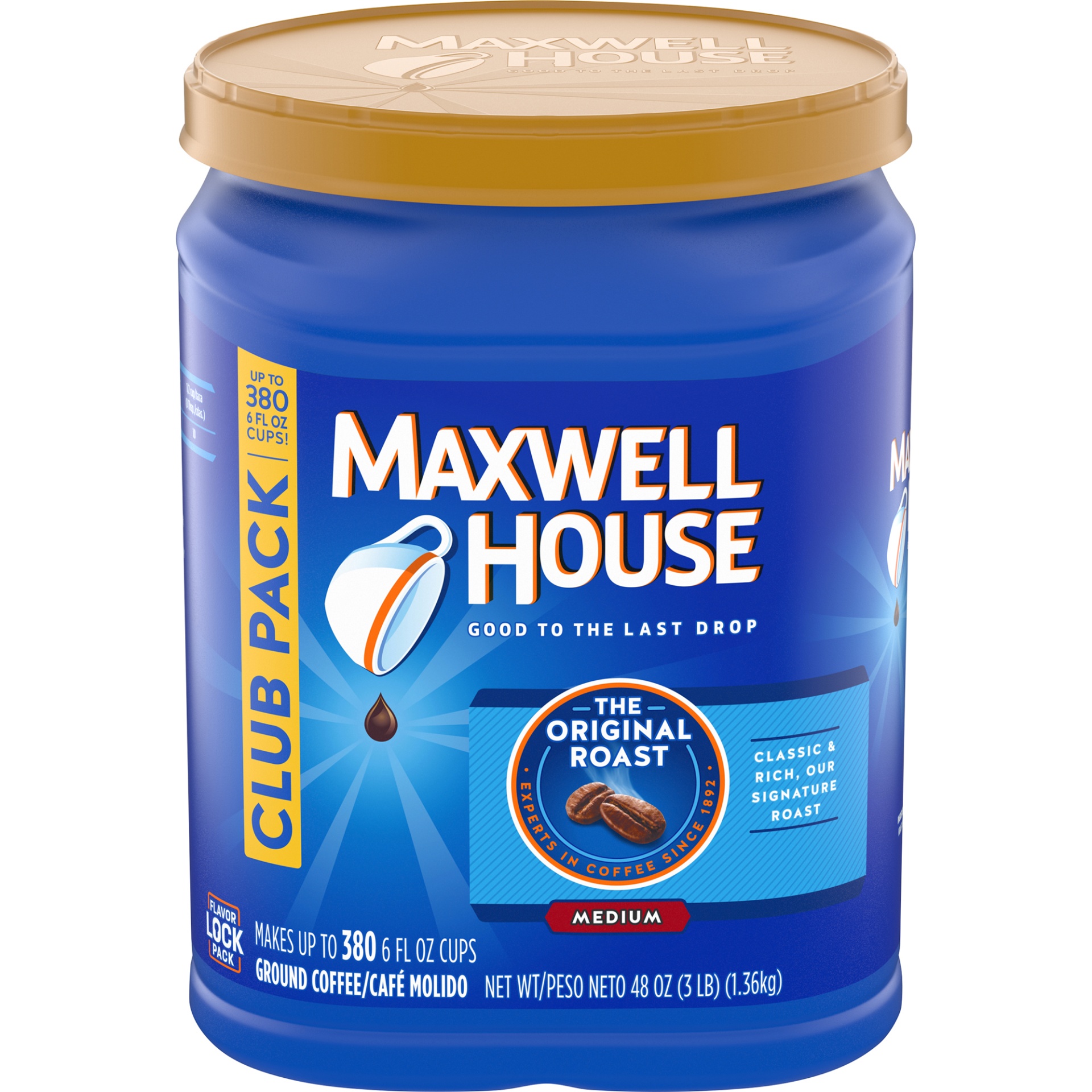 slide 1 of 5, Maxwell House Original Roast Medium Coffee, 48 oz