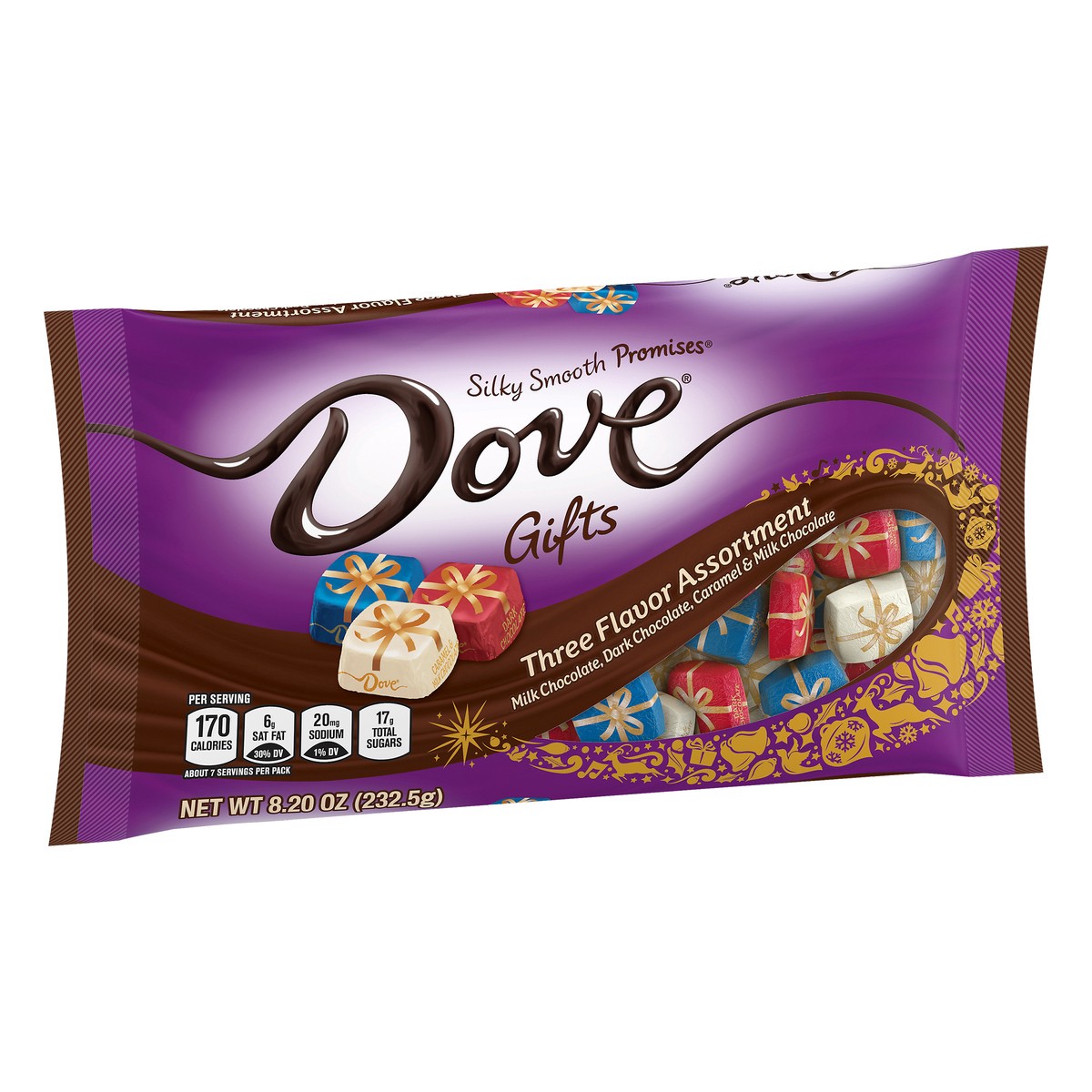 slide 10 of 13, DOVE PROMISES Christmas Assorted Chocolate Candy Gift, 8.20 oz. Bag, 8.2 oz