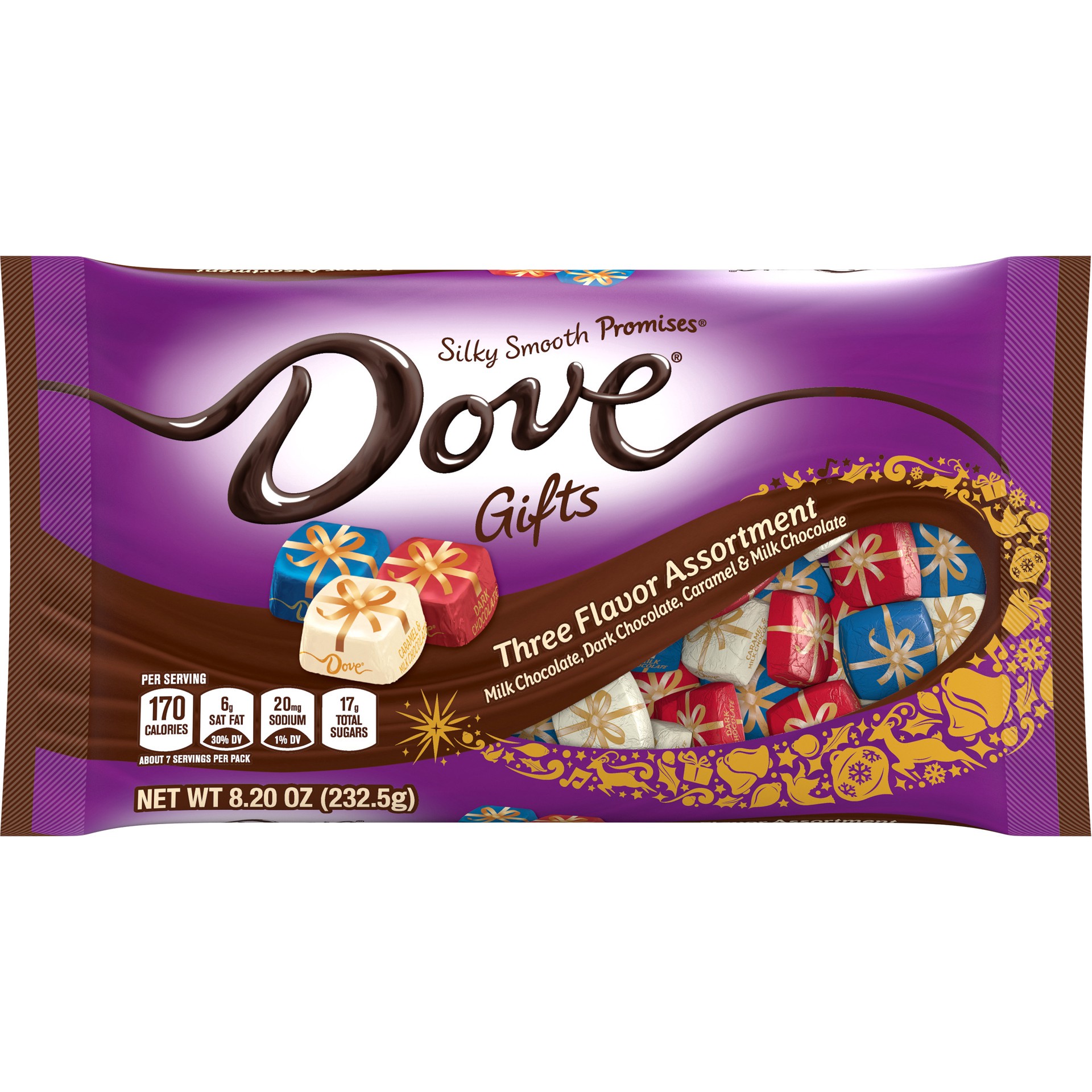 slide 1 of 13, DOVE PROMISES Christmas Assorted Chocolate Candy Gift, 8.20 oz. Bag, 8.2 oz