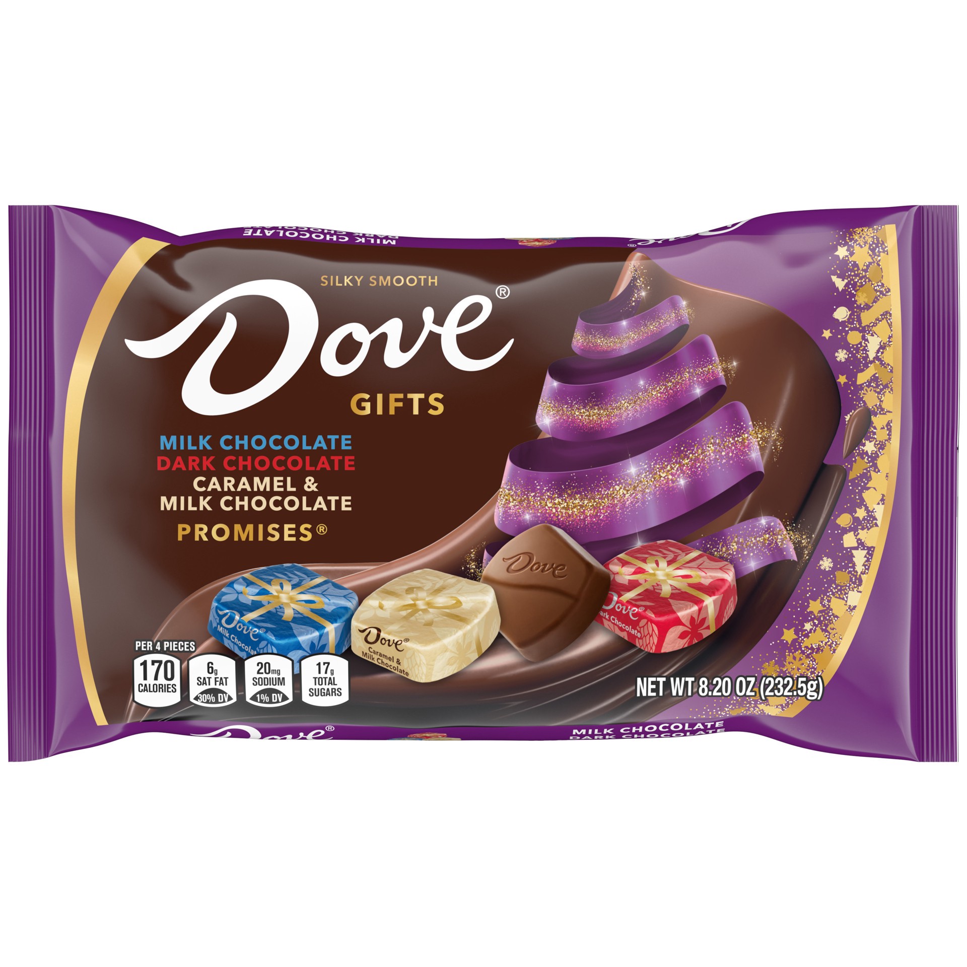 slide 1 of 13, DOVE PROMISES Christmas Assorted Chocolate Candy Gift, 8.20 oz. Bag, 8.2 oz