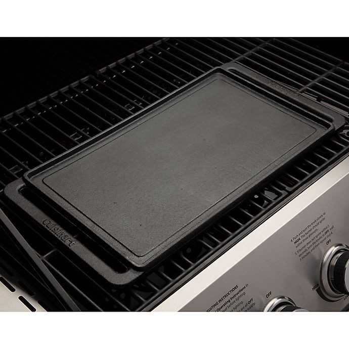 slide 2 of 9, Cuisinart Reversible Cast Iron/Griddle Plate - Black, 1 ct