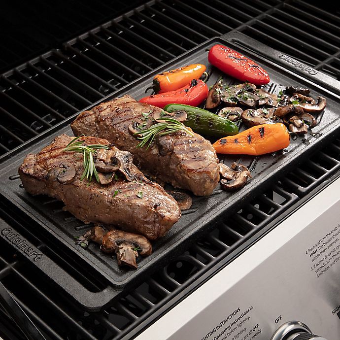 slide 9 of 9, Cuisinart Reversible Cast Iron/Griddle Plate - Black, 1 ct