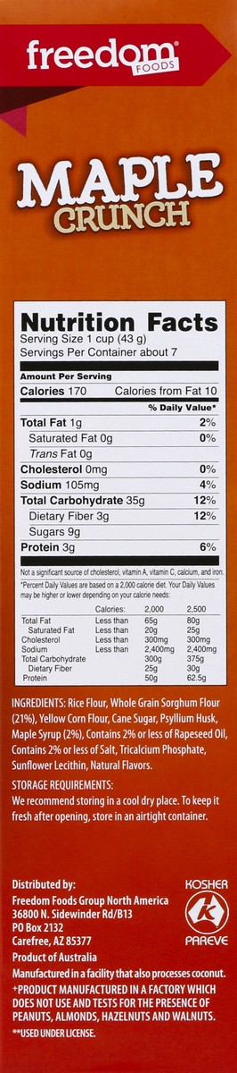 slide 2 of 9, Freedom Foods Cereal 10.6 oz, 10.6 oz