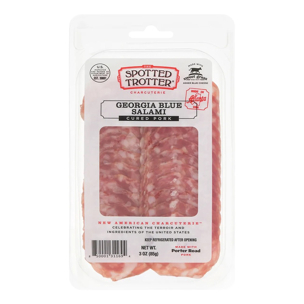 slide 1 of 1, Meat - Spotted Trotter Uncured Georgia Blue Salami, 3 oz