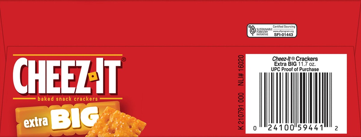 slide 6 of 8, Cheez-It Cheese Crackers, Baked Snack Crackers, Lunch Snacks, Extra Big, 11.7oz Box, 1 Box, 14 oz