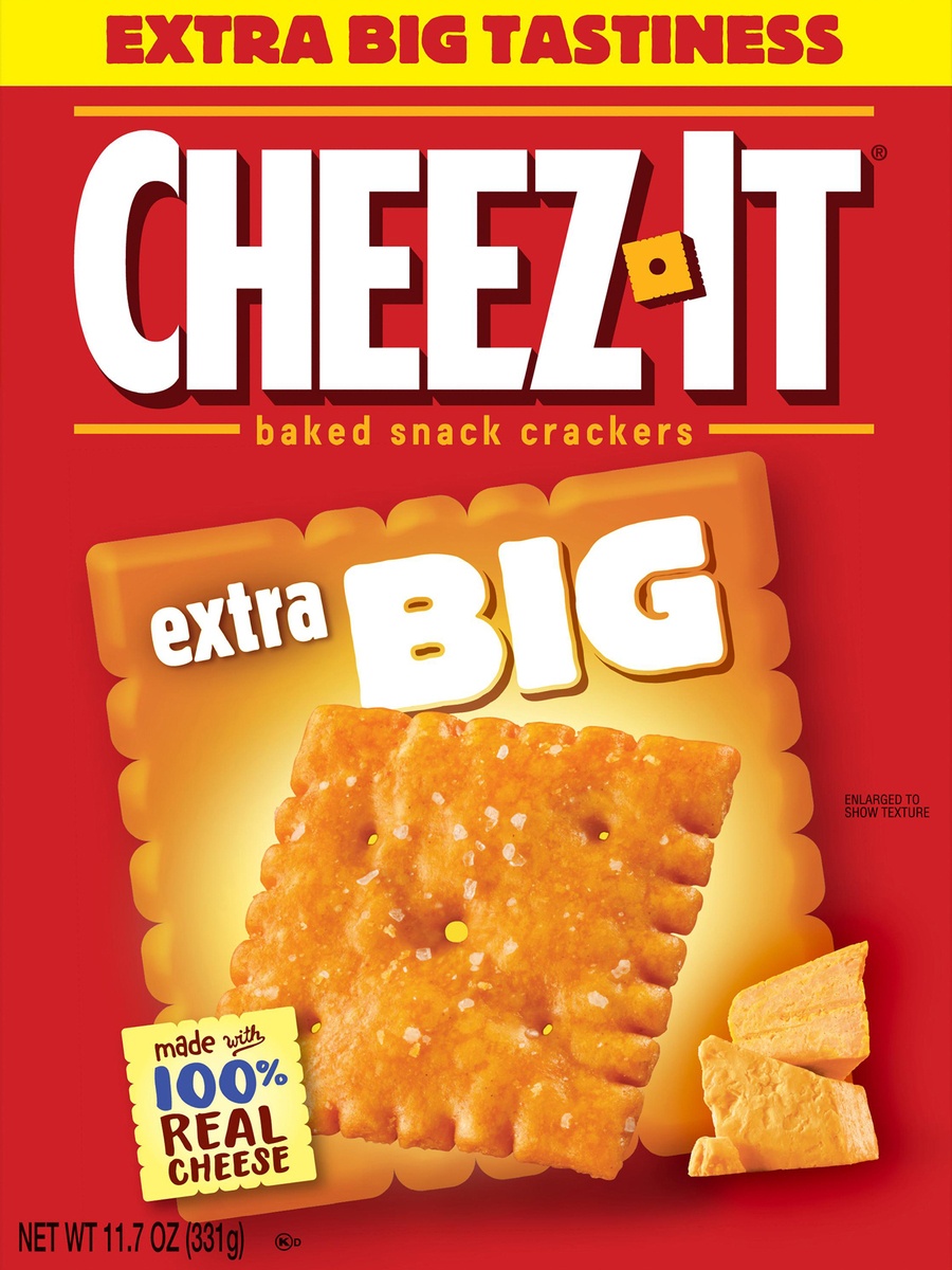 slide 8 of 10, Cheez-It Extra Big Cheese Crackers, Baked Snack Crackers, Original, 11.7 oz