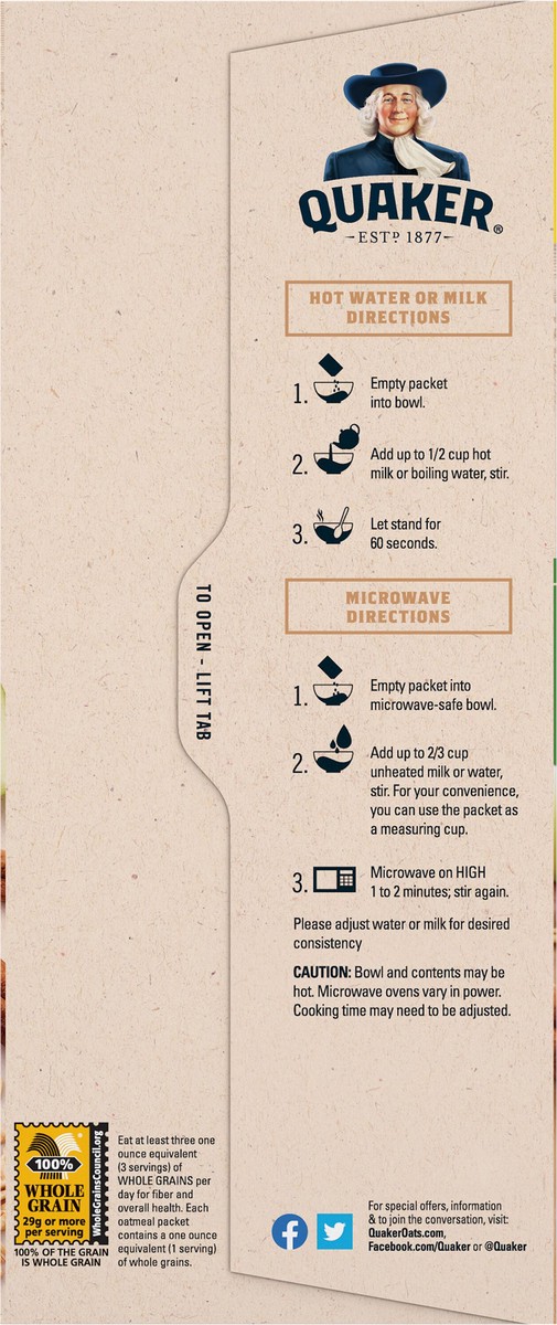 slide 5 of 6, Quaker Instant Oatmeal Apple Cinnamon - 8ct, 18 ct