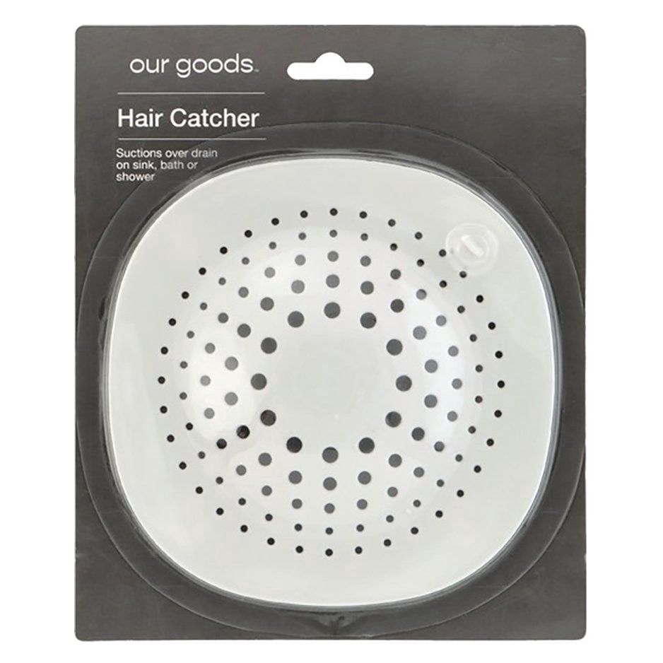 slide 1 of 1, our goods Hair Catcher Drain Cover - White, 1 ct