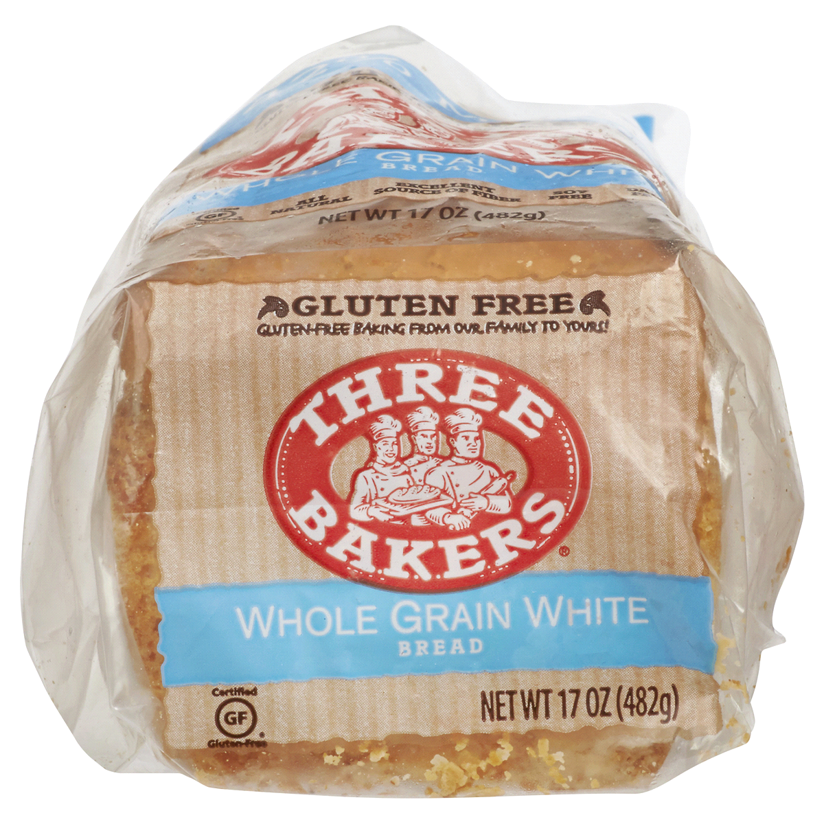 slide 3 of 3, Three Bakers Whole Grain White Bread, 17 oz