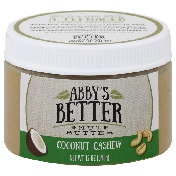 slide 1 of 1, Abbys Better Nut Butters Coconut Cashew, 12 oz