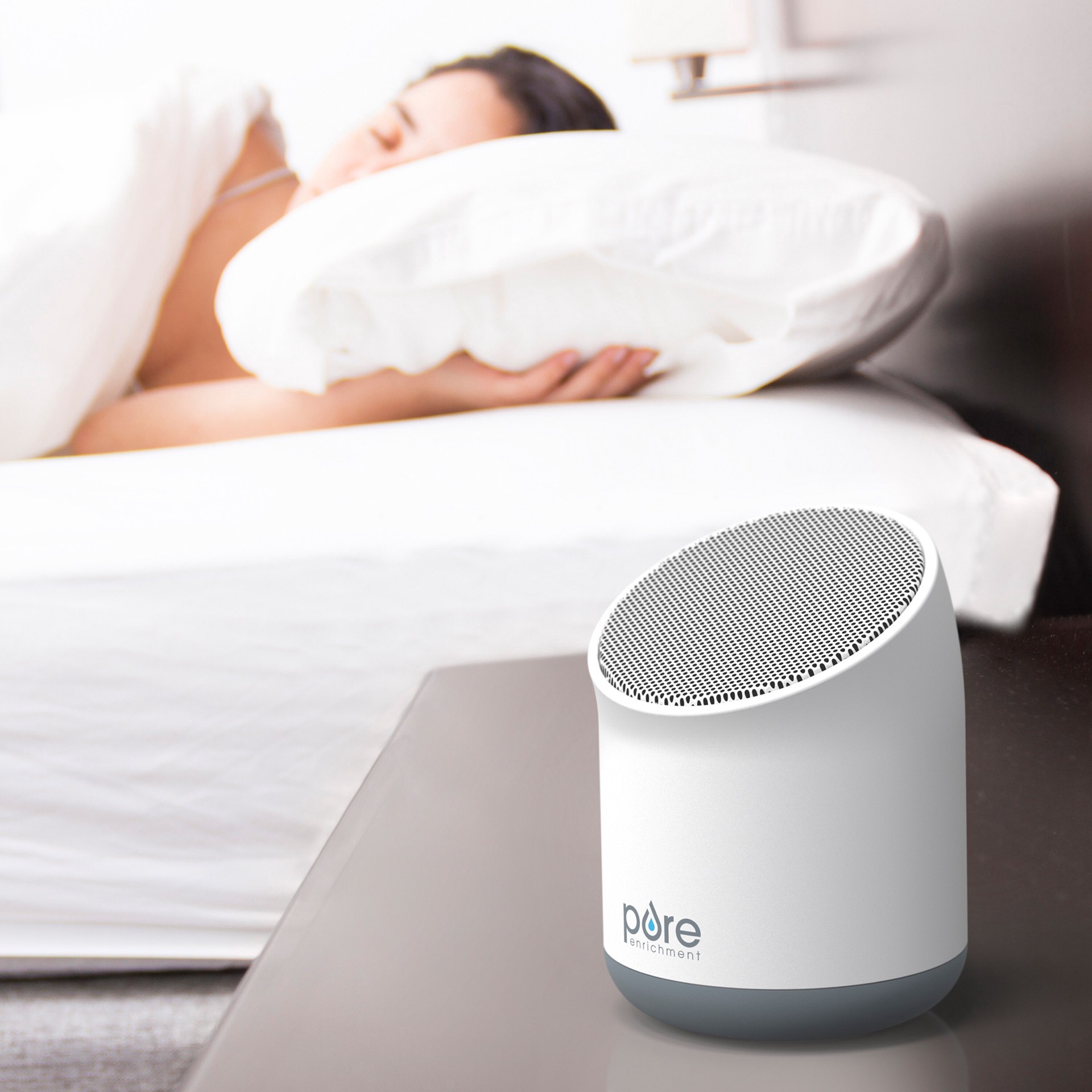 slide 4 of 7, Pure Enrichment Wave Mini Wireless Sound Machine - Built-In Rechargeable Lithium Battery, 48 Hour Run Time, 6 Soothing All-Natural Sounds, Optional Timer, And Storage Bag - Great For Travel, 1 ct