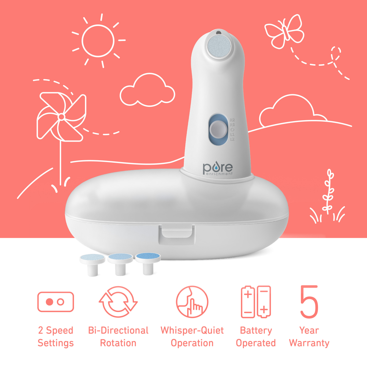 slide 2 of 5, Pure Enrichment PureBaby Electric Nail Trimmer, 1 ct