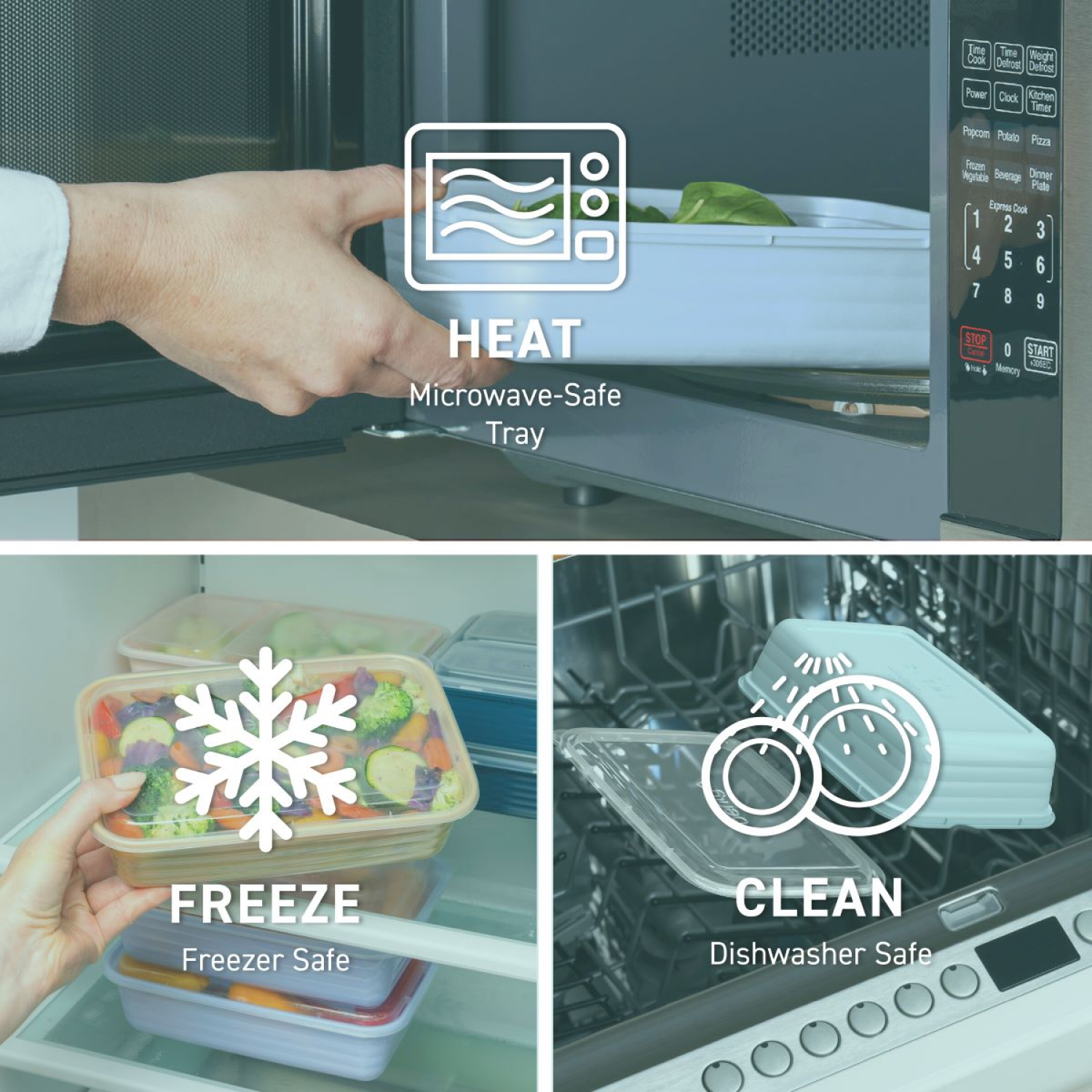 slide 5 of 7, Bentgo Prep 1-Compartment Meal-Prep Containers with Custom-Fit Lids - Mint, 1 ct