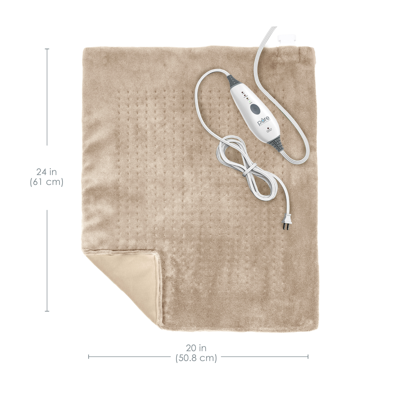 slide 4 of 5, Pure Enrichment PureRelief Ultra-Wide (20"x24") Electric Heating Pad for Full Body Relief, 1 ct