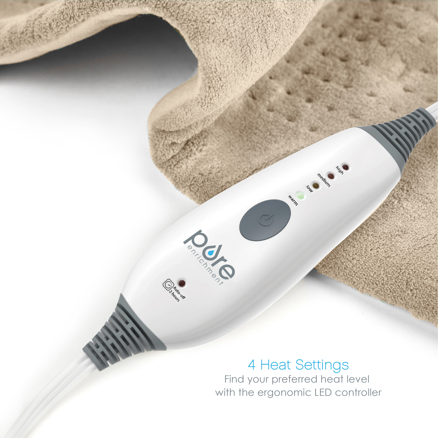 slide 5 of 5, Pure Enrichment PureRelief Ultra-Wide (20"x24") Electric Heating Pad for Full Body Relief, 1 ct