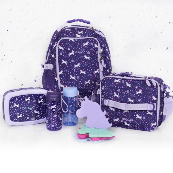 Bentgo Kids Prints Tritan Water Bottles UnicornLavender Galaxy