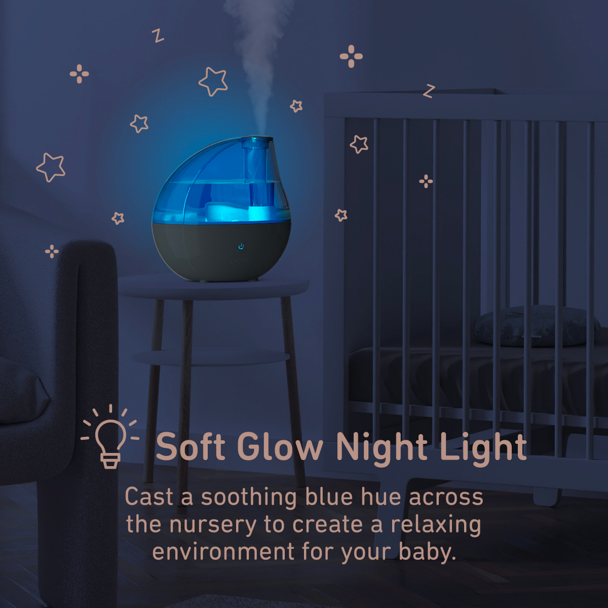 slide 4 of 5, Pure Enrichment PureBaby Ultrasonic Cool Mist Humidifier & Soft Glow Night Light, 1 ct