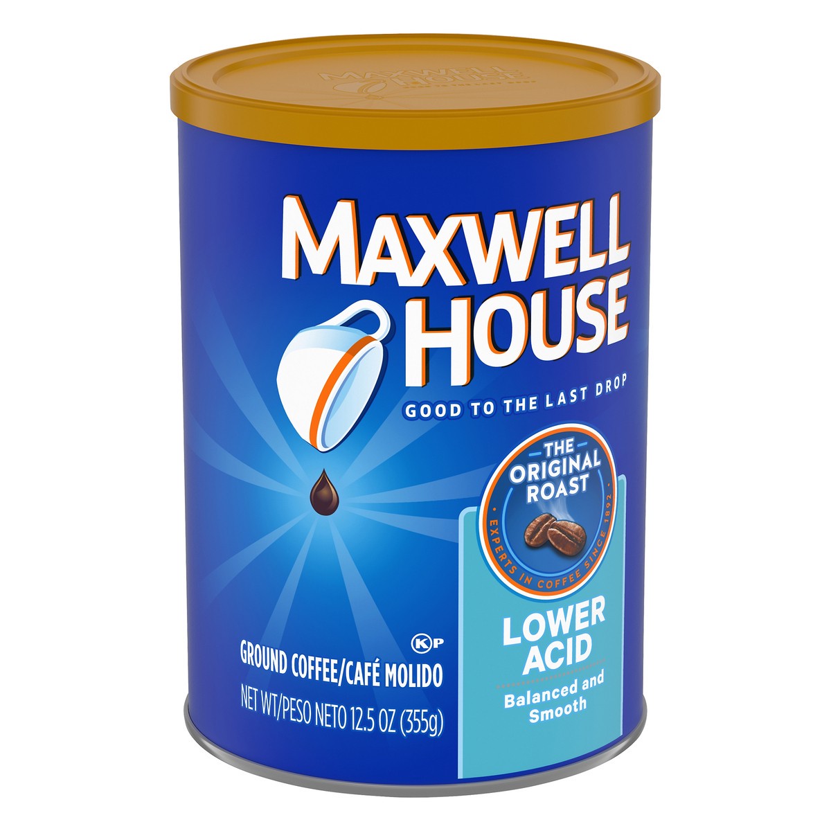 slide 2 of 9, Maxwell House Lower Acid Original Medium Roast Ground Coffee- 12.5 oz, 1 ct