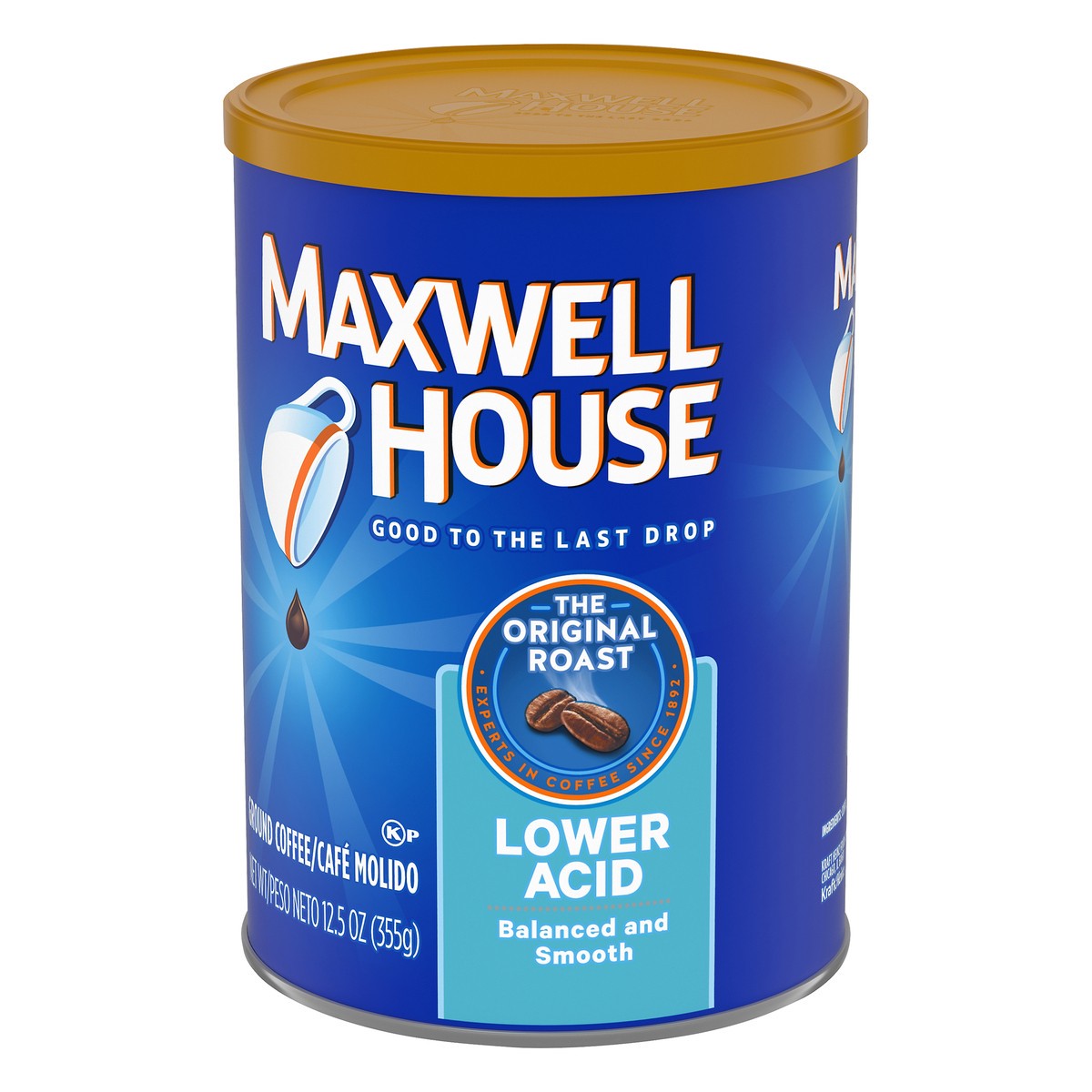 slide 5 of 9, Maxwell House Lower Acid Original Medium Roast Ground Coffee- 12.5 oz, 1 ct