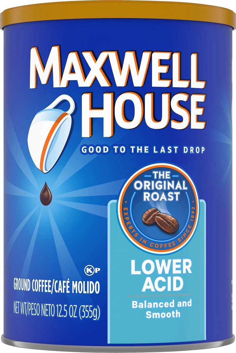 slide 1 of 9, Maxwell House Lower Acid Original Medium Roast Ground Coffee- 12.5 oz, 1 ct