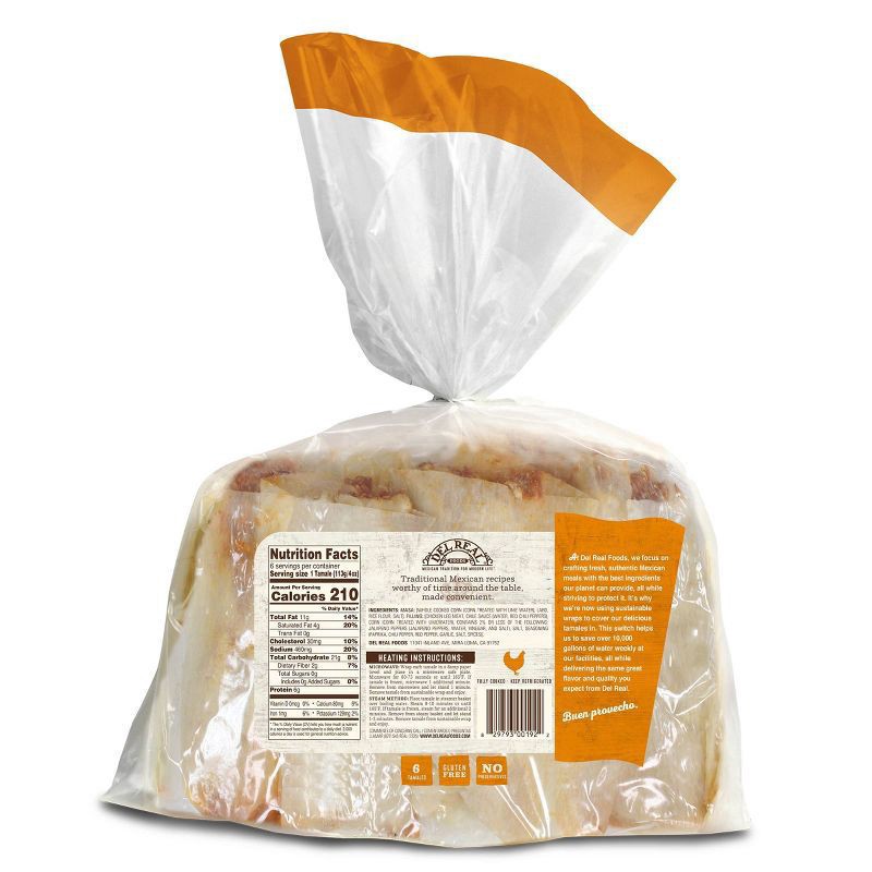 slide 2 of 4, Del Real Foods Tamales 6 ea, 6 ct