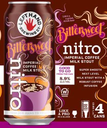 Left Hand Brewing Nitro 4 Pack Imperial Coffee Milk Stout Bittersweet Beer, 4 ea