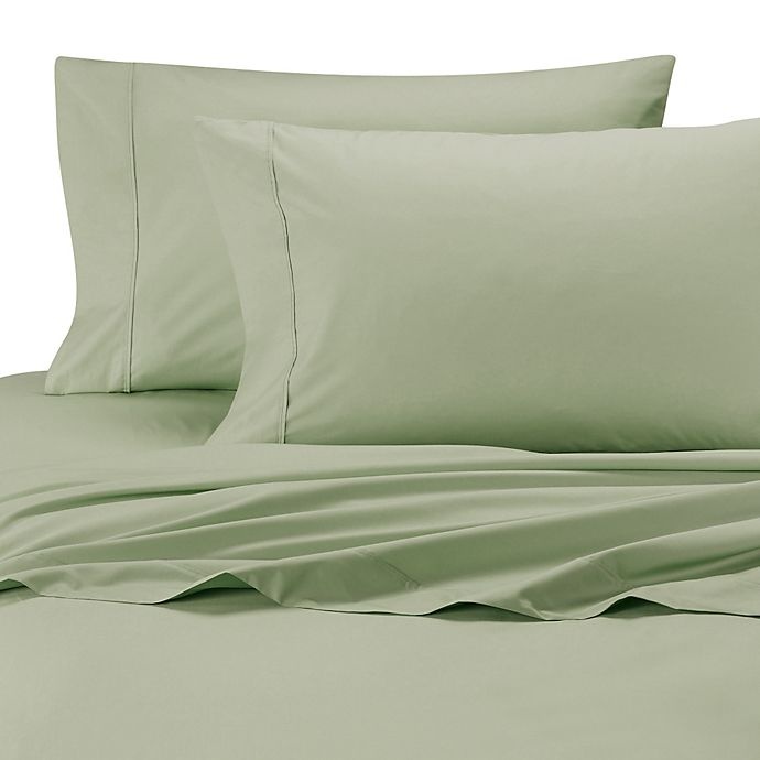 slide 1 of 1, Wamsutta Cool Touch Percale Cotton King Flat Sheet - Green, 1 ct