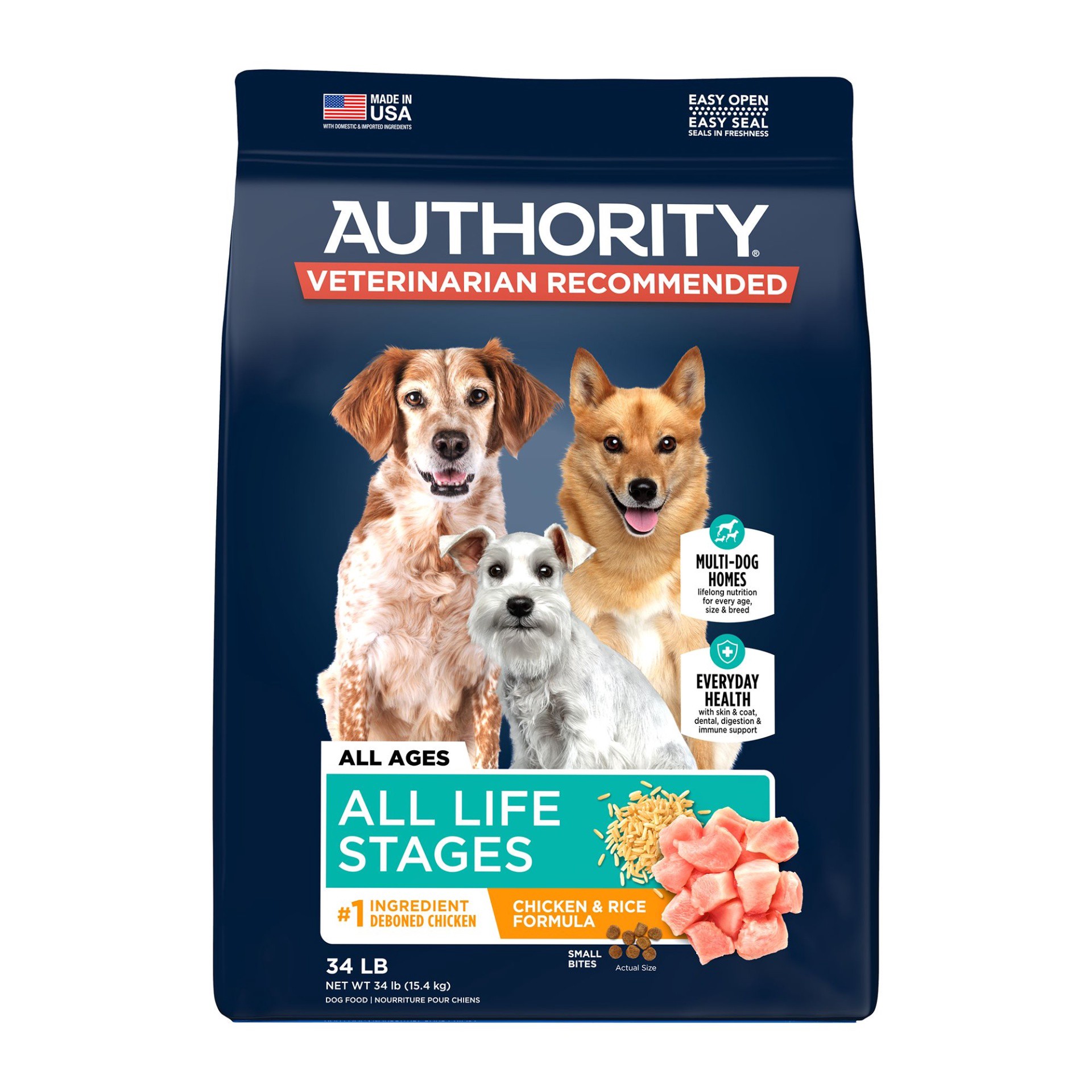 Authority Everyday Health All Life Stage Dry Dog Food - Chicken & Rice ...
