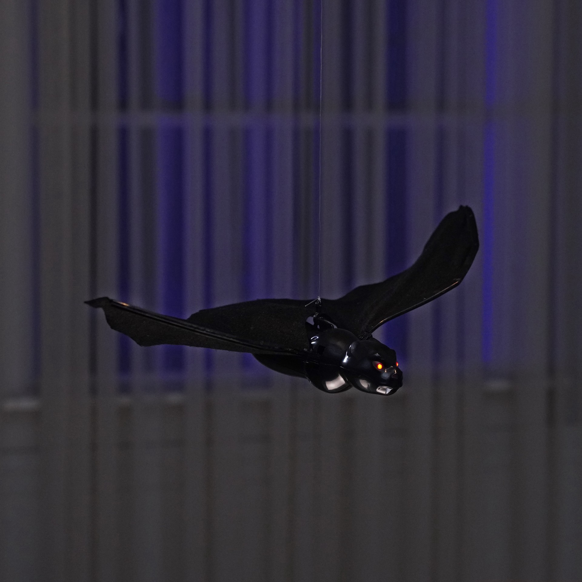 slide 5 of 5, 11.5" Led Black Animated Fly-Around Bat By Ashland, 7.9 in x 2.2 in x 11.5 in