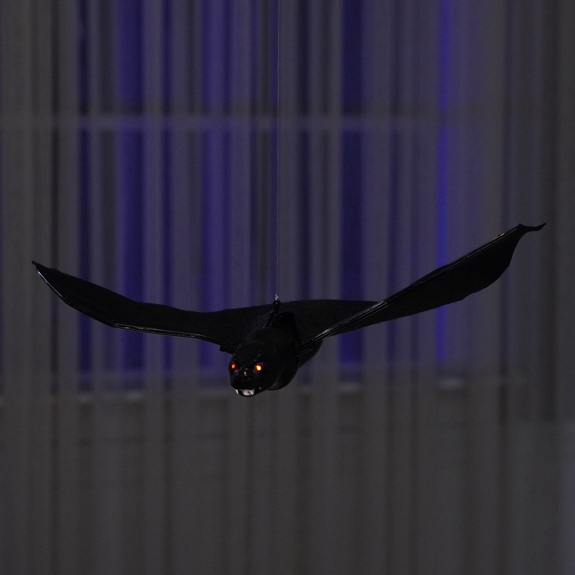 slide 2 of 5, 11.5" Led Black Animated Fly-Around Bat By Ashland, 7.9 in x 2.2 in x 11.5 in