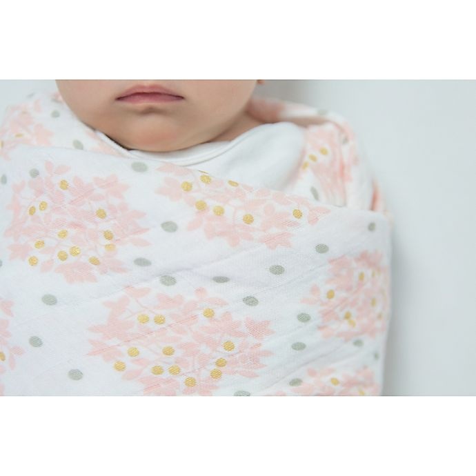 slide 2 of 5, Swaddle Designs SwaddleDesigns Heavenly Floral Muslin Swaddles - White/Pink, 4 ct