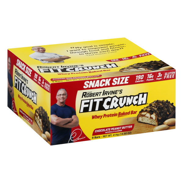 Pervine Foods, Llc. Fit Crunch Whey Protein Baked Bar, Chocolate Peanut