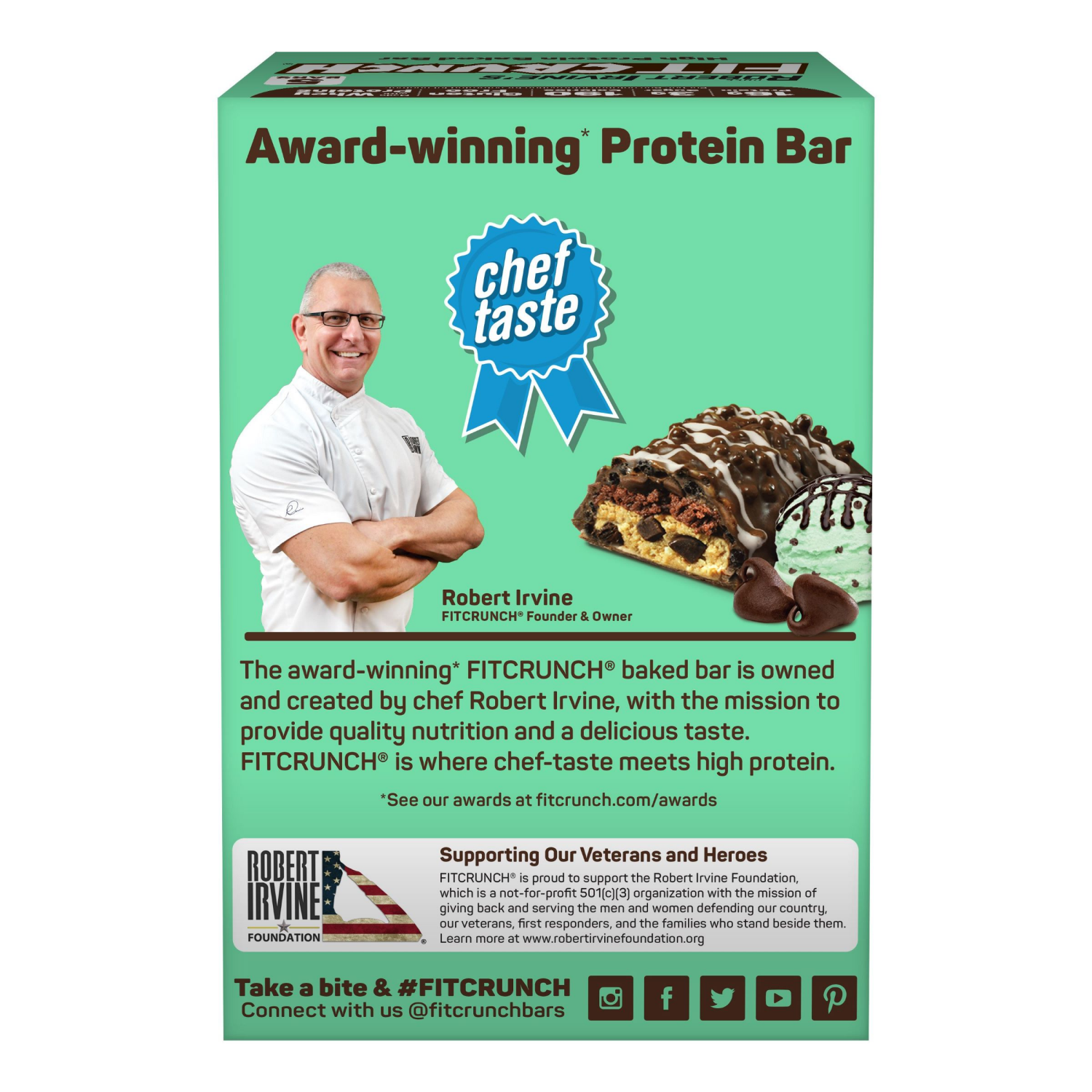 slide 2 of 4, FITCRUNCH High Protein Mint Chocolate Chip Baked Bar 5 - 1.62 oz Bars, 5 ct