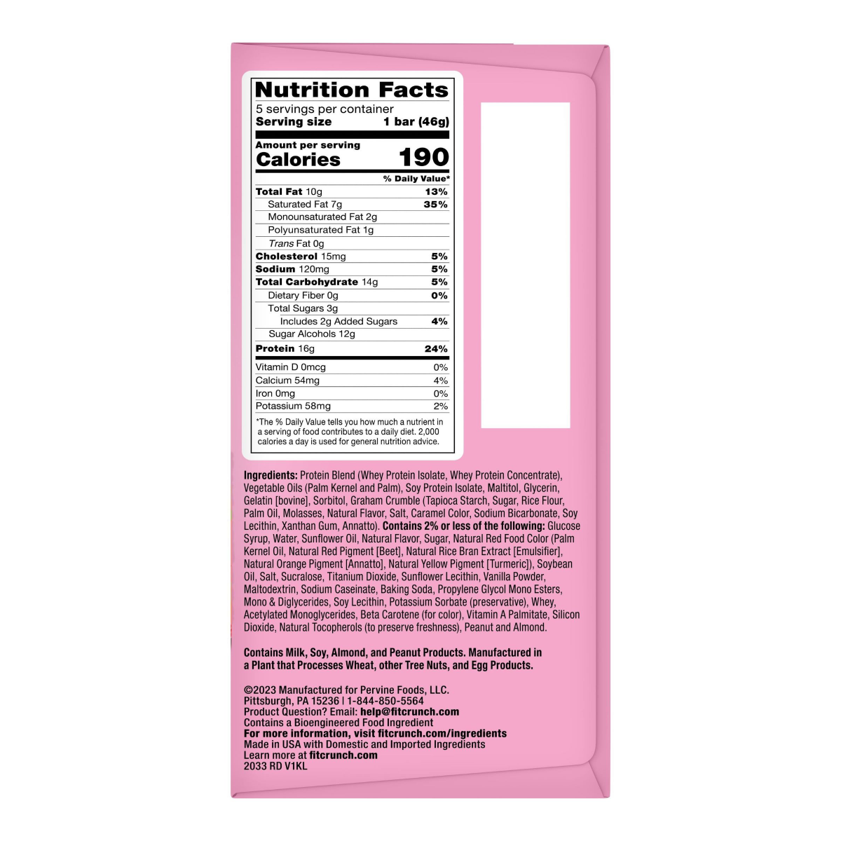 slide 2 of 3, FITCRUNCH High Protein Strawberry Strudel Baked Bar 5 - 1.62 oz Bars, 5 ct
