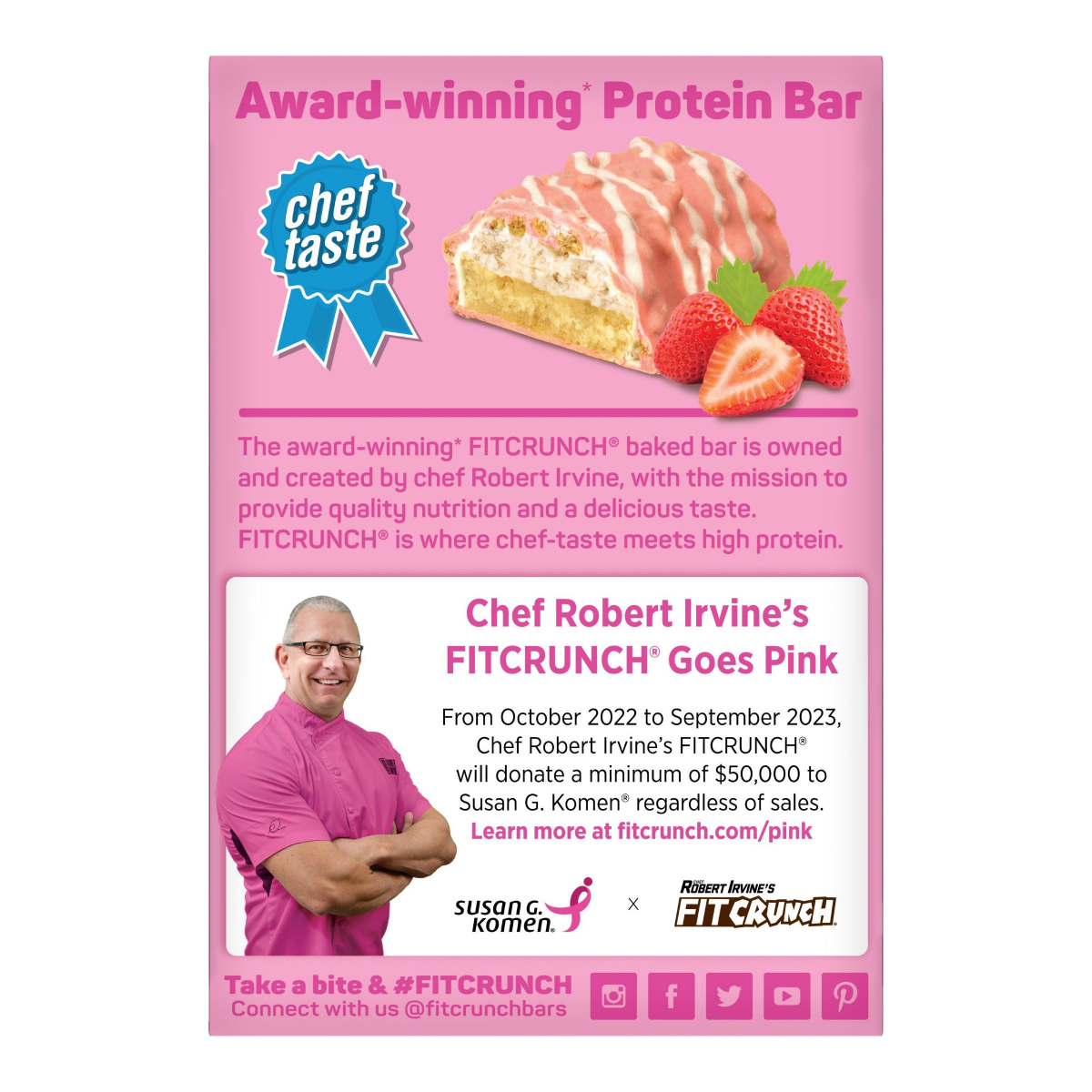 slide 3 of 3, FITCRUNCH High Protein Strawberry Strudel Baked Bar 5 - 1.62 oz Bars, 5 ct