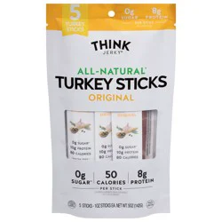 Think Jerky All-Natural Original Turkey Sticks - 5 x 1 oz