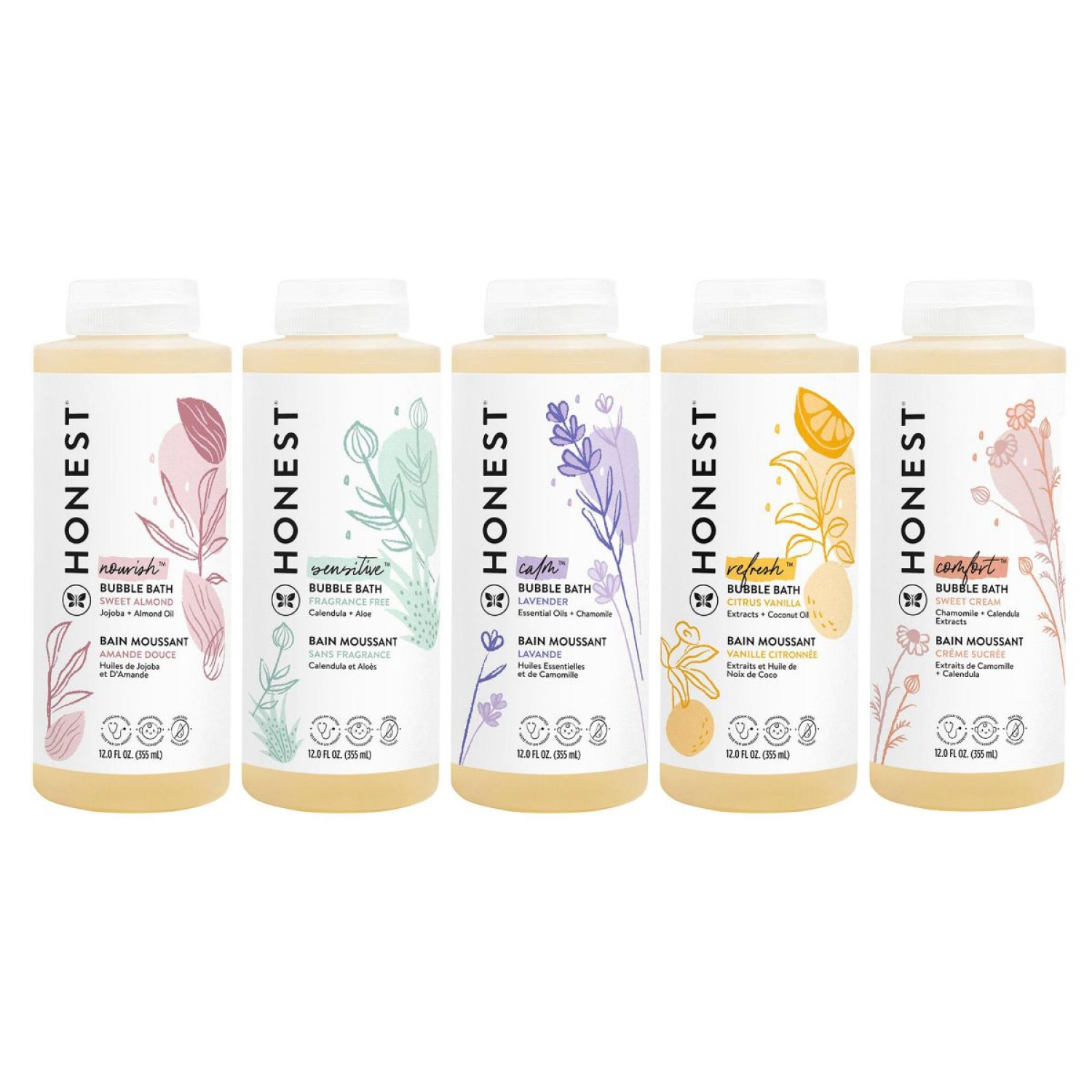 slide 5 of 8, Honest Refresh Citrus Vanilla Bubble Bath 12.0 fl oz, 12 fl oz