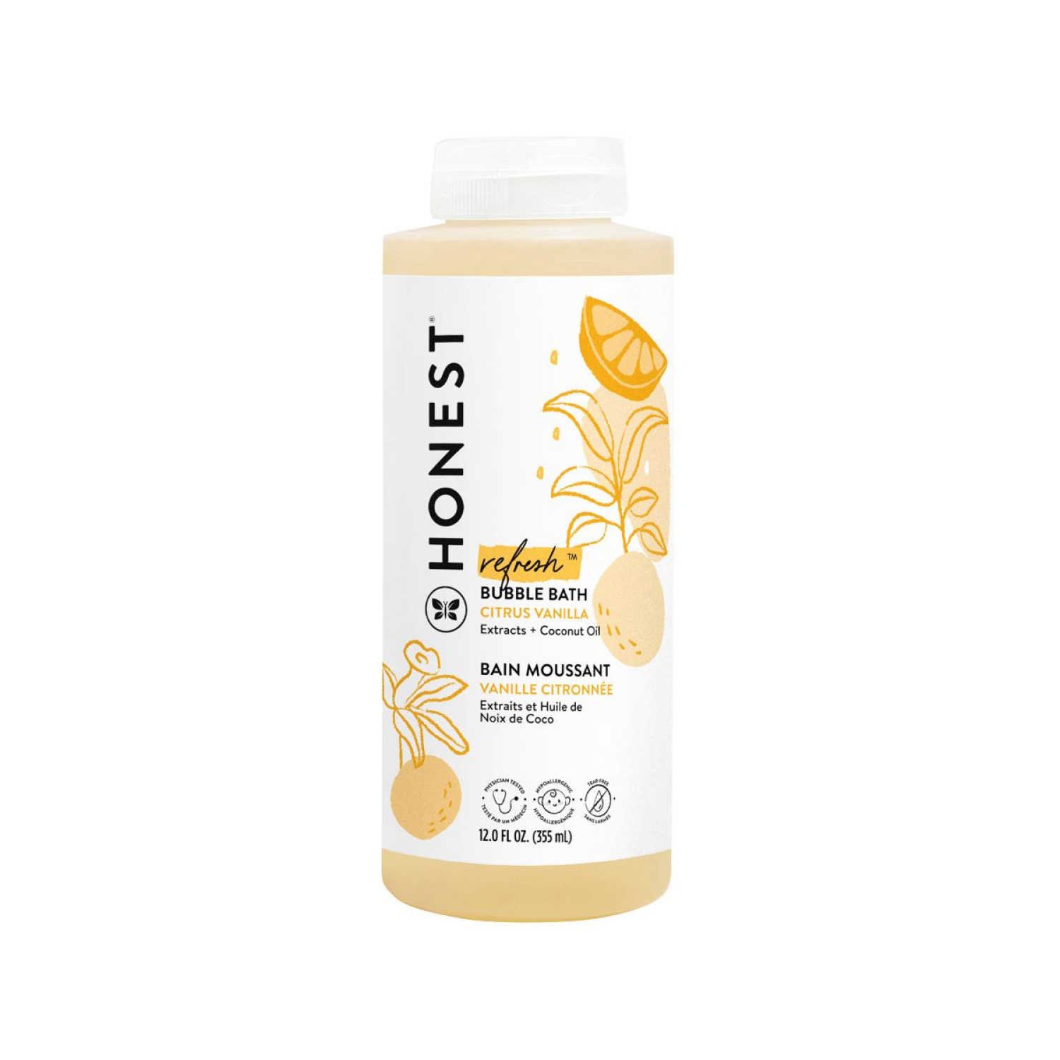 slide 1 of 8, Honest Refresh Citrus Vanilla Bubble Bath 12.0 fl oz, 12 fl oz