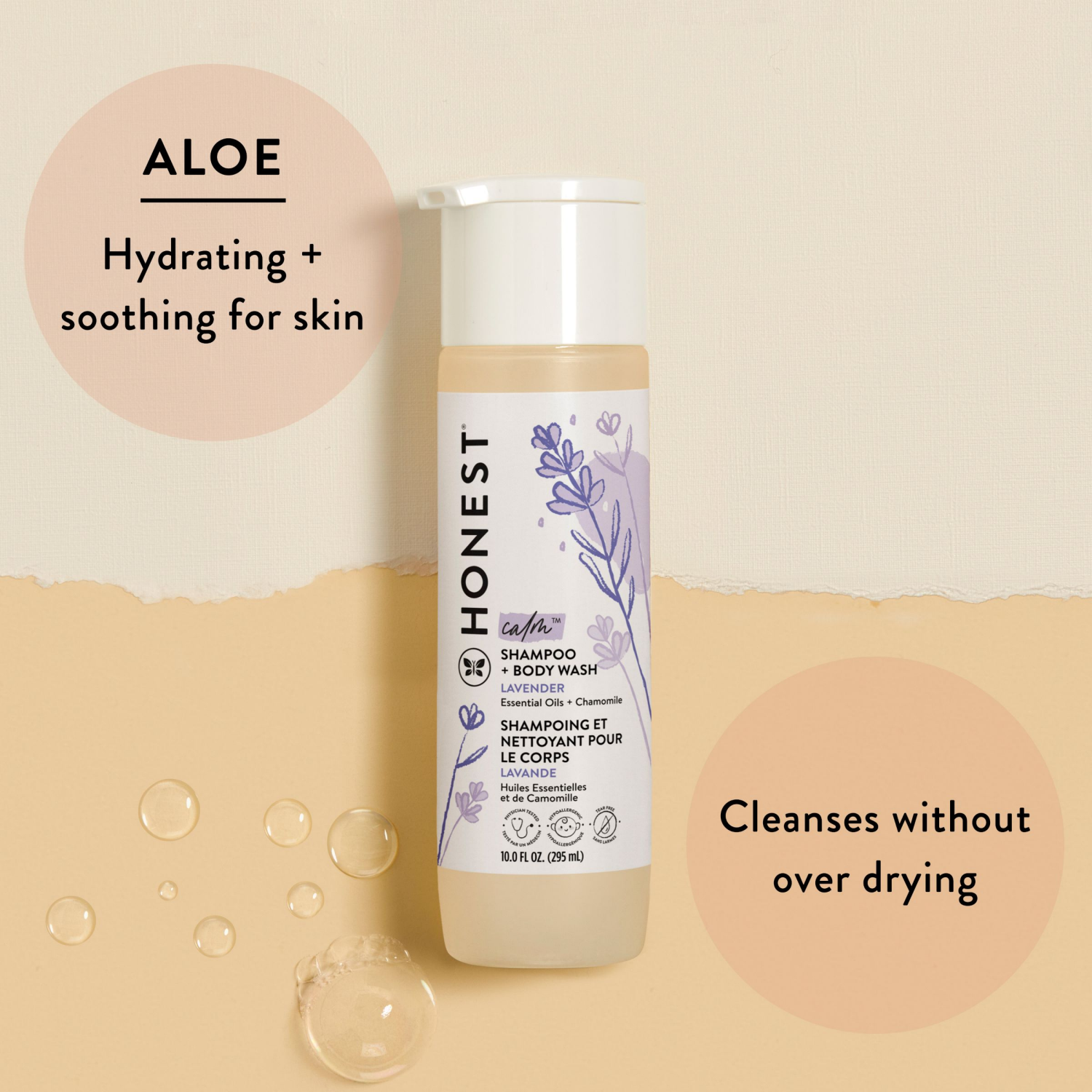 slide 7 of 8, Honest Calm Lavender Shampoo + Body Wash 10.0 fl oz, 10 fl oz