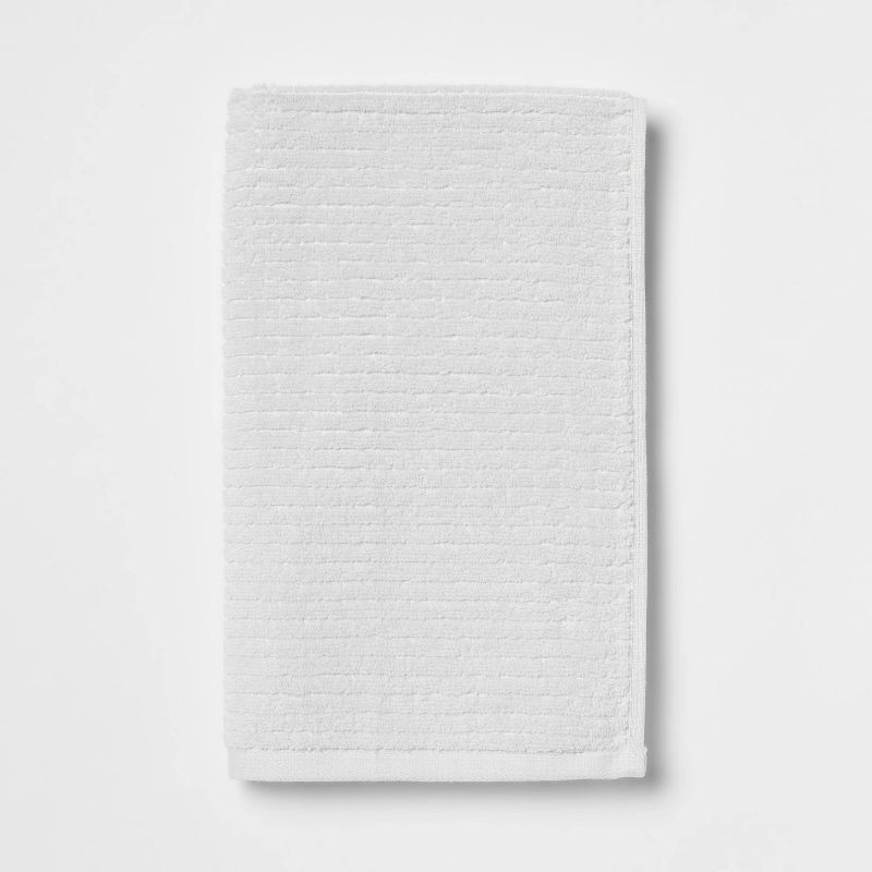 slide 4 of 6, 4pk Quick Dry Ribbed Hand/Wash Towel Set Light Gray - Threshold™: Cotton Terry, OEKO-TEX Certified, Midweight, 4 ct